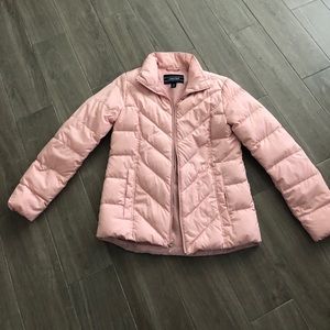 Pink Lands End Down Puffer Jacket